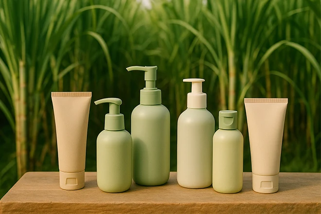 envases cosméticos de plástico de origen biológico