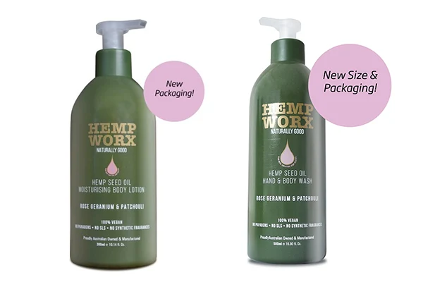 Bomba y frasco monomateriales para gel y loción corporal de Hemp Worx