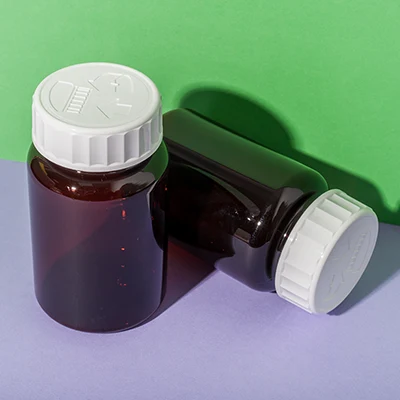 Bote ámbar de PET de 200 ml para vitamina C, SKU UKH041