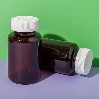 Bote ámbar de PET de 275 ml para complementos alimenticios, SKU UKH032