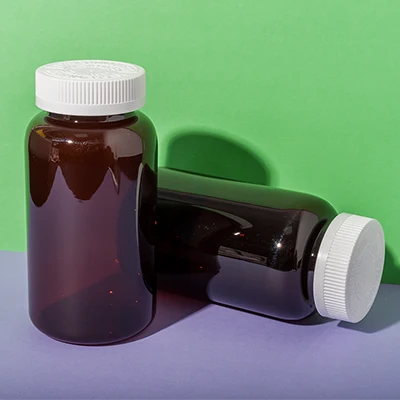 Bote ámbar de PET de 520 ml para complementos alimenticios, SKU UKH036