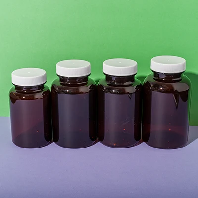 Bote ámbar de PET para vitamina D3, SKU UKH039