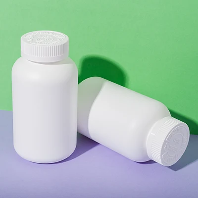 Bote blanco de HDPE de 400 ml para complementos alimenticios, SKU UKH012
