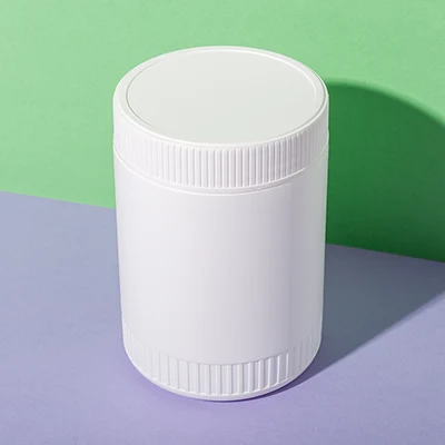 Bote blanco de HDPE de 420 ml para complementos alimenticios, SKU UKH007
