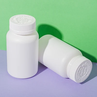 Bote de HDPE de 175 ml para cápsulas con cierre de seguridad infantil, SKU UKH013