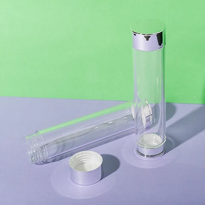 Bote transparente cilíndrico de PS de 70 ml para complementos alimenticios, SKU UKH062