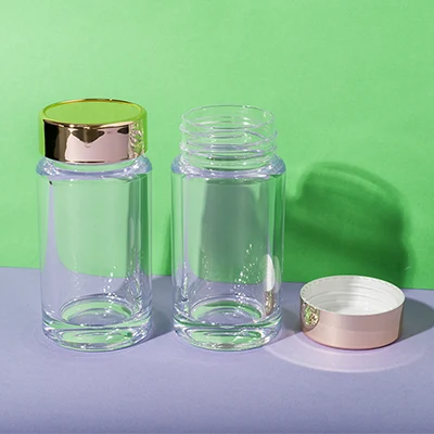 Bote transparente de PS de 60 ml para complementos alimenticios, SKU UKH058