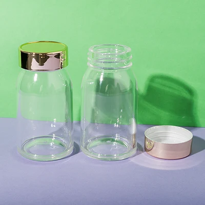 Bote transparente de PS de 90 ml para complementos alimenticios, SKU UKH069