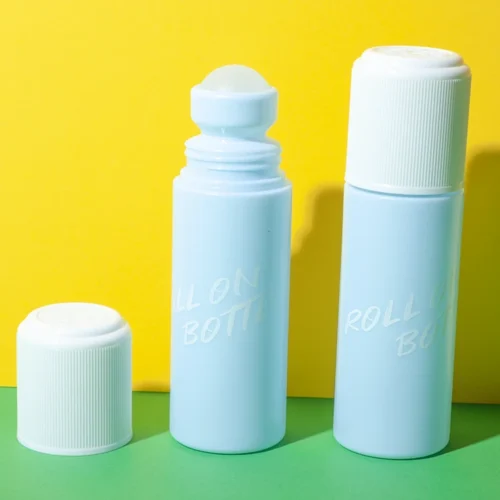 Botella roll-on de HDPE de 73 ml con tapón preparado para resistencia infantil – vista 1