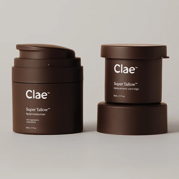 Super Tallow de Clae en tarro airless recargable de 50 ml Tarro airless recargable de 50 ml para Clae