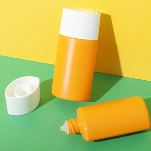 Envase tottle cilíndrico naranja de HDPE de 30 y 50 ml – vista 1