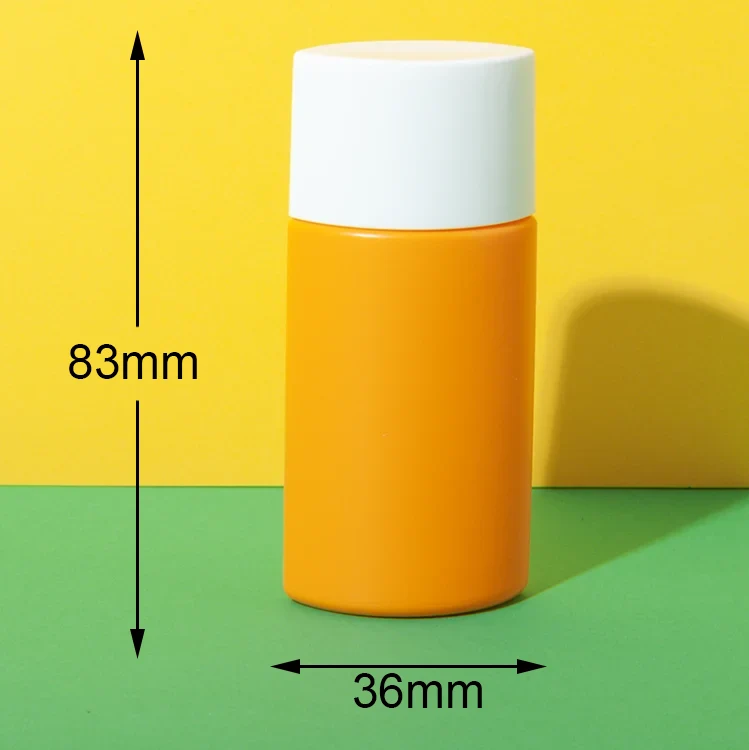 Envase tottle cilíndrico naranja de HDPE de 30 y 50 ml – vista 3