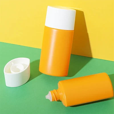 envase tottle cilíndrico naranja de HDPE