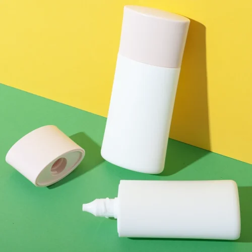 Envase tottle rectangular plano de HDPE de 50 ml – vista 1