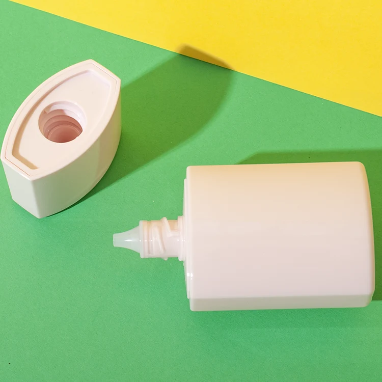 Envase tottle rectangular redondeado de HDPE de 30 ml con tapón roscado – vista 4