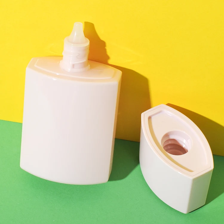 Envase tottle rectangular redondeado de HDPE de 30 ml con tapón roscado – vista 5