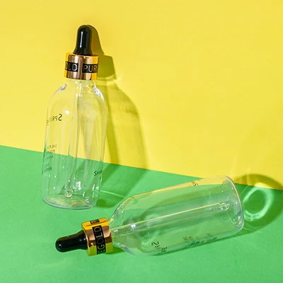 Botella con cuentagotas para aceite capilar de PET, 100 ml