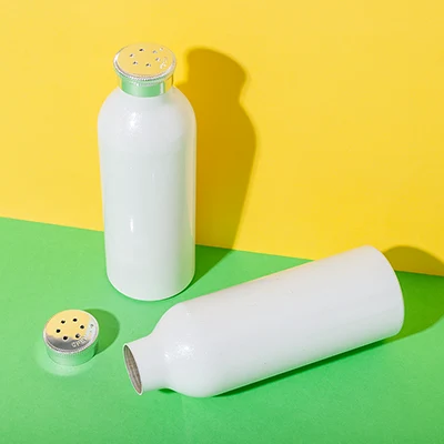Botella dosificadora de polvo con tapa giratoria de aluminio, 150 ml