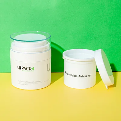 tarro cosmético airless recargable de acrílico
