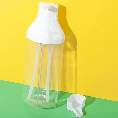 Botella PET de doble cámara para acondicionador, 250 ml + 250 ml