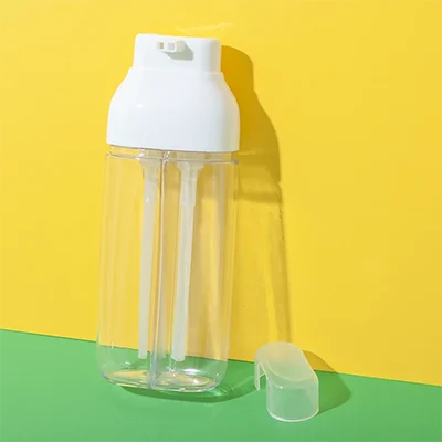 Botella plástica de doble cámara para tinte capilar, 100 ml + 100 ml