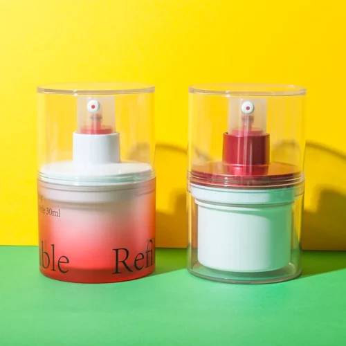 Tarro airless recargable de PETG de 30 ml con dispensación de conservación - imagen 1