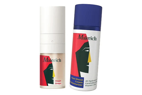 Envases Magic Drops y Aqua Boost de Malevich