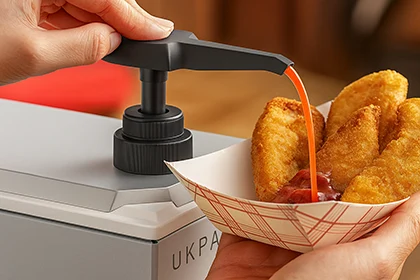 Personalización de la forma del dispensador de salsas Personalización de la forma de la bomba para salsas