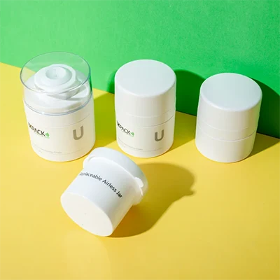 Tarro airless recargable de acrílico para crema
