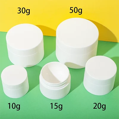 tarro blanco de PP para cremas cosméticas de 10 g 20 g 30 g y 50 g