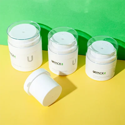 Tarro cosmético airless recargable de acrílico