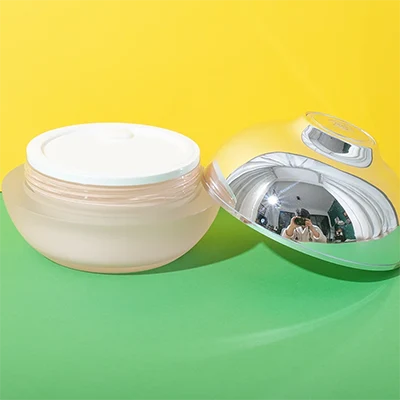 tarro de Acrílico para Cremas 80 g con Tapa Abovedada Metálica