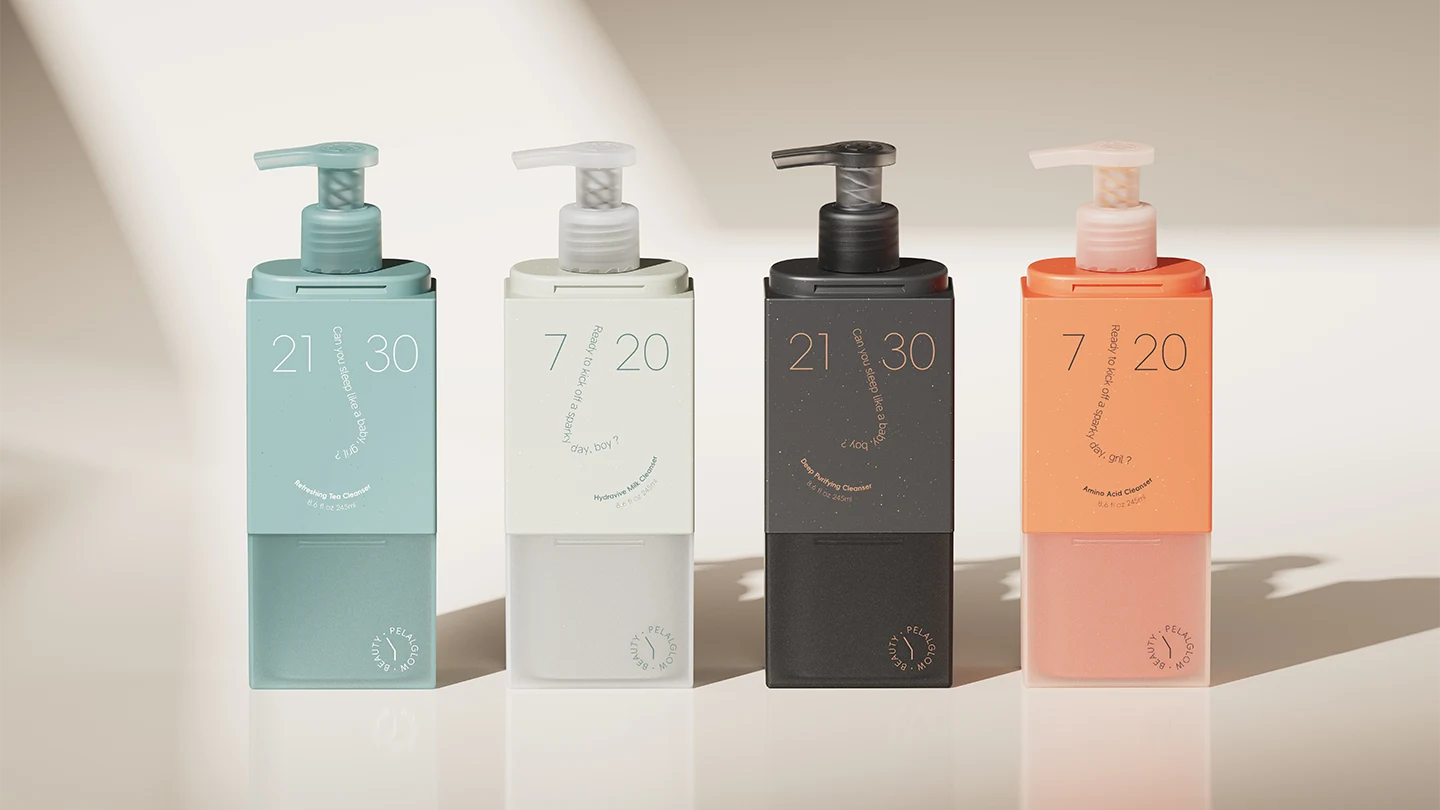 Botella con bomba para loción monomaterial de PP de 250 ml — diseño conceptual — imagen del concepto Botella con bomba para loción monomaterial de PP de 250 ml — diseño conceptual — imagen del concepto