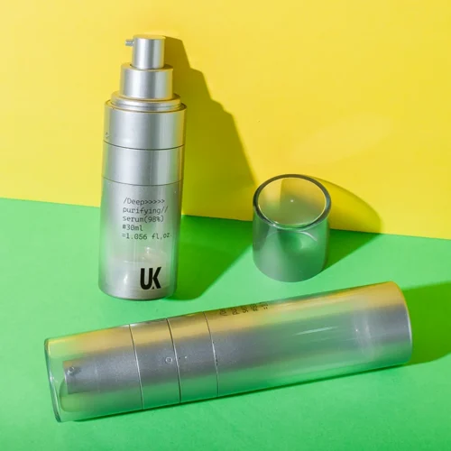 Botella airless Duo-Mix recargable de doble cámara