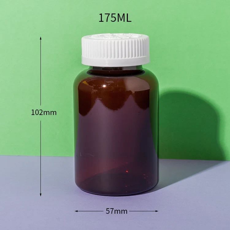 Child-Resistant PET Plastic Amber Pill Bottle 175cc - vista 2