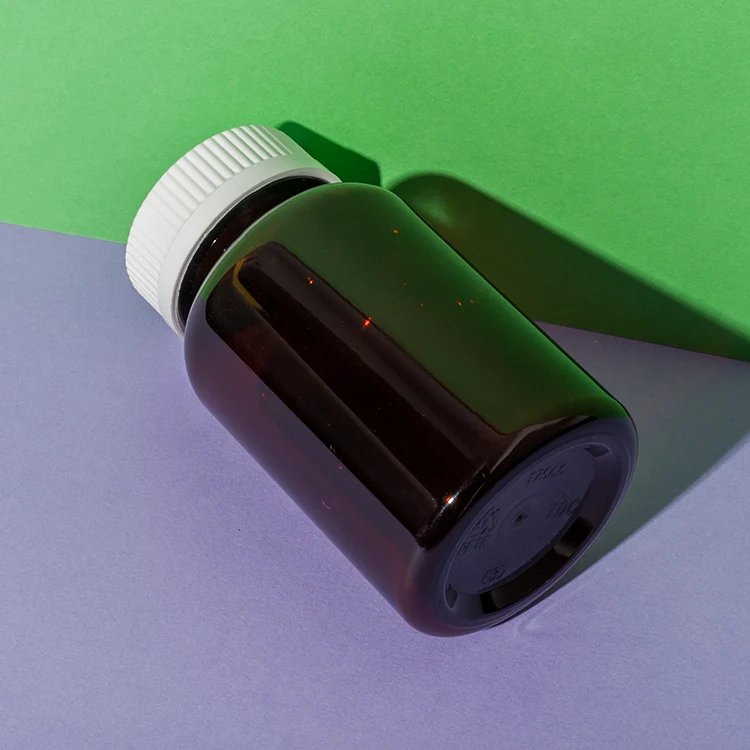 Child-Resistant PET Plastic Amber Pill Bottle 175cc - vista 4