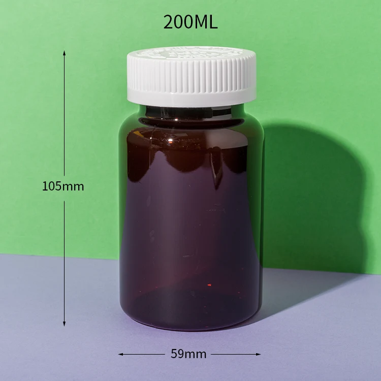 PET Plastic 200cc Pill Bottle with Child-Resistant Cap - vista 2