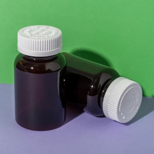 PET Plastic 150cc Amber Capsule Bottle - vista 1