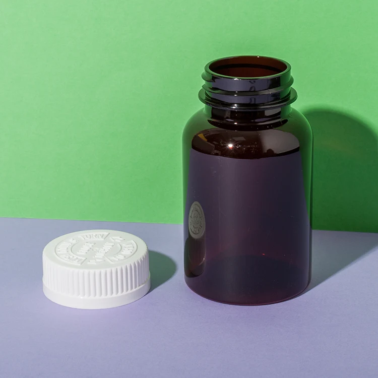 PET Plastic 150cc Amber Capsule Bottle - vista 3