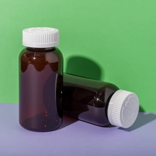 PET Plastic Amber 200cc Capsule Bottle - vista 1