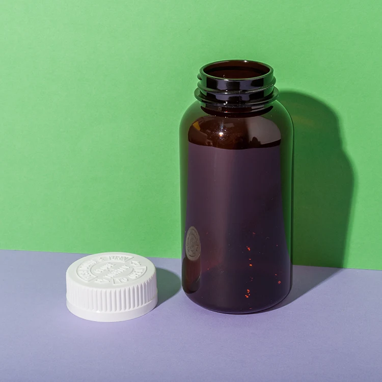 PET Plastic Amber 200cc Capsule Bottle - vista 3