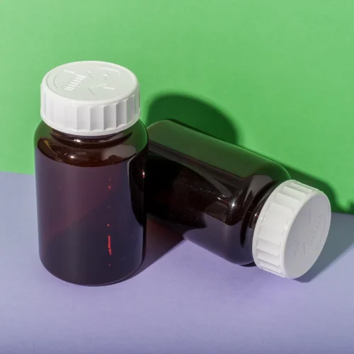 PET Plastic Amber 225cc Capsule Bottle - vista 1