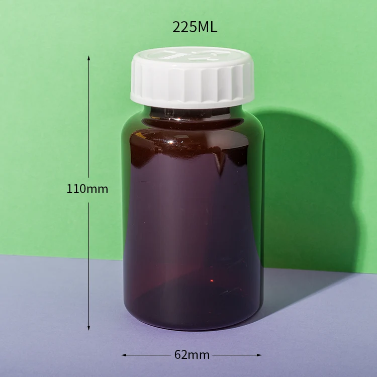 PET Plastic Amber 225cc Capsule Bottle - vista 2