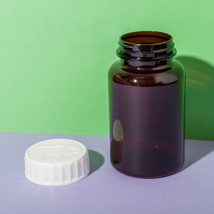 PET Plastic Amber 225cc Capsule Bottle - vista 3