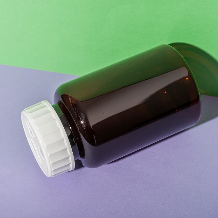 PET Plastic Amber 250cc Capsule Bottle - vista 4