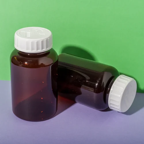 PET Plastic Amber 300cc Capsule Bottle - vista 1