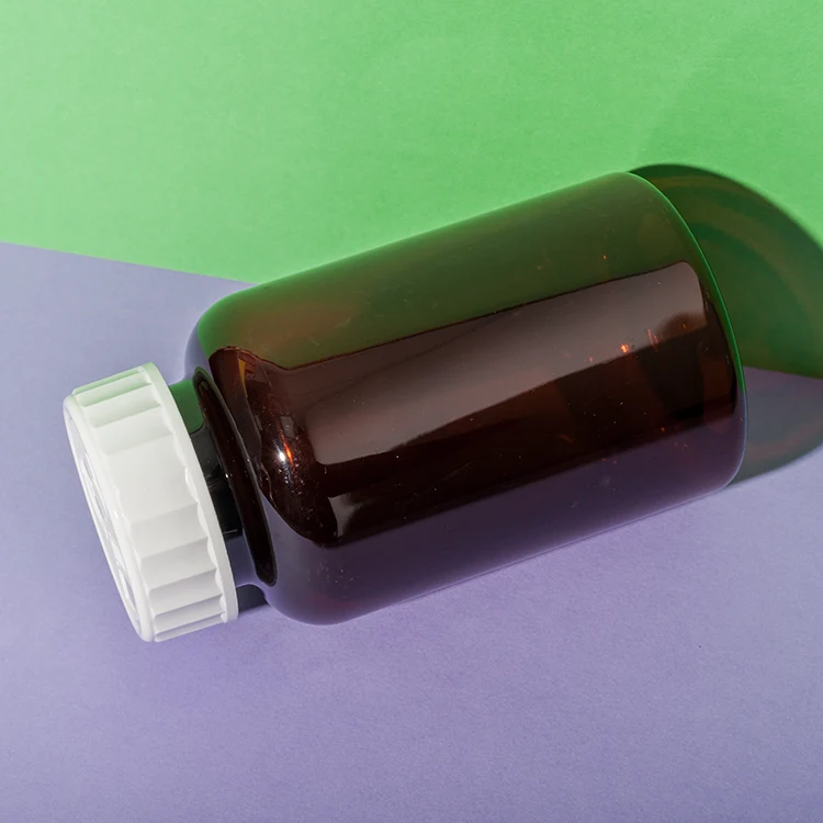 PET Plastic Amber 300cc Capsule Bottle - vista 4