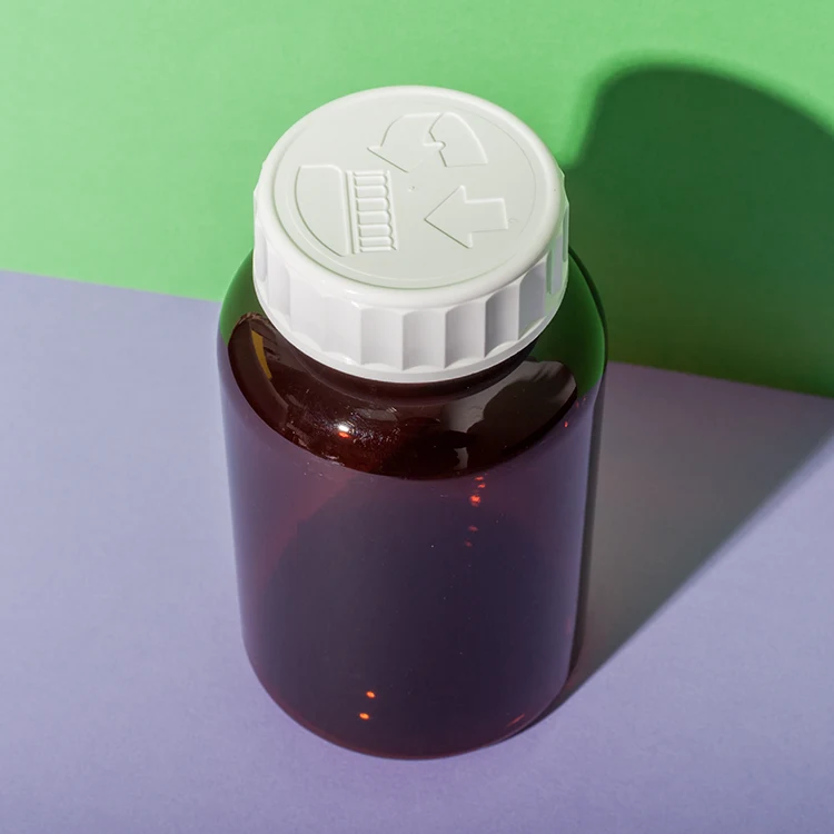 PET Plastic Amber 300cc Capsule Bottle - vista 5