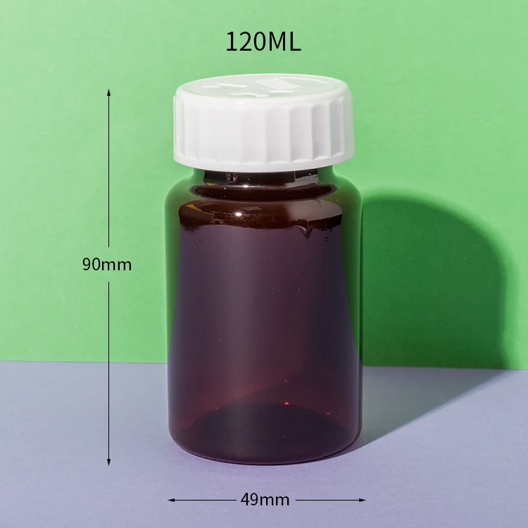 PET Plastic Amber Vitamin E Capsules Bottle - vista 2