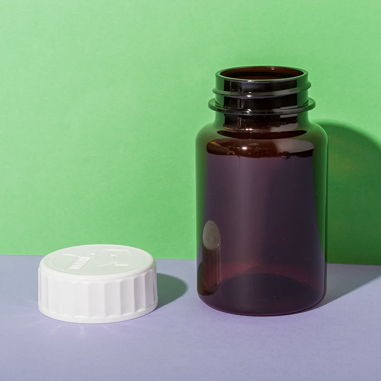 PET Plastic Amber Vitamin E Capsules Bottle - vista 3